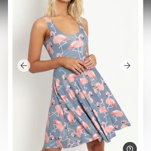 🦩👗NWT 〰️BlackMilk〰️ flamingo flock longline dress L